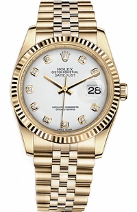Rolex Datejust 36 White Diamond Dial Watch 116238-0068