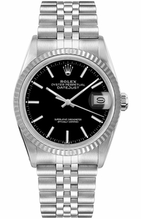Rolex Datejust 36 White Gold Fluted Bezel Stainless Steel Unisex Watch 16014