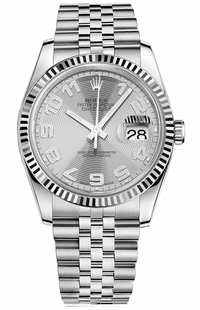 Rolex Datejust 36 White Gold Fluted Bezel & Stainless Steel Watch 116234
