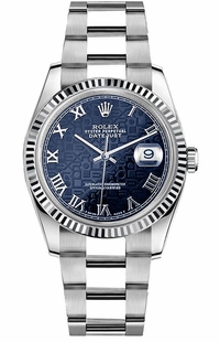 Rolex Datejust 36 White Gold Fluted Bezel & Steel Watch 116234