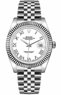 Rolex Datejust 36 White Roman Dial Watch 116234-0089