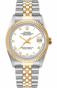 Rolex Datejust 36 White Roman Numeral Dial Unisex Watch 16013