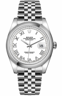Rolex Datejust 36 White Roman Numeral Dial Watch 116200