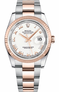 Rolex Datejust 36 White Roman Numeral Dial Watch 116231-0092