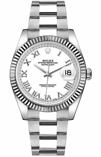 Rolex Datejust 36 White Roman Numeral Dial Watch 116234-0090