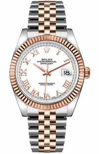 Rolex Datejust 36 White Roman Numeral Jubilee Bracelet Watch 116231-0084