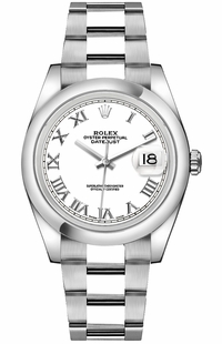 Rolex Datejust 36 White Roman Numeral Watch 116200-WHTRO