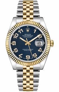 Rolex Datejust 36 Yellow Gold Fluted Bezel Watch 116233