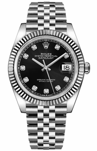 Rolex Datejust 41 Black Diamond Men's Watch 126334-0012