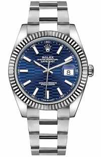 Rolex Datejust 41 Blue Fluted-motif Dial Men's Watch 126334-0031