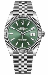 Rolex Datejust 41 Green Dial Jubilee Bracelet Men's Watch 126334-0028