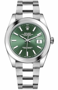 Rolex Datejust 41 Mint Green Dial Smooth Bezel Men's Watch 126300-0019