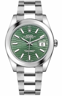 Rolex Datejust 41 Mint Green Fluted Motif Dial Men's Watch 126300-0021