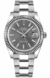 Rolex Datejust 41 Oystersteel Rhodium Men's Watch 126334-0013
