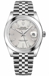 Rolex Datejust 41 Silver Dial Smooth Bezel Men's Watch 126300-0004