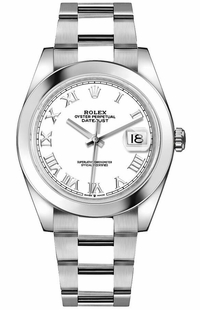 Rolex Datejust 41 White Roman Dial Men's Watch 126300-0015