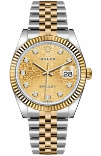 Rolex Datejust 36 Champagne Diamond Dial Unisex Watch 126233-0033