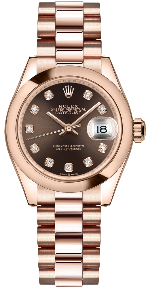 Rolex Datejust Chocolate Diamond Dial Women's Watch 278245