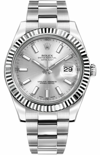 Rolex Datejust II 41 Automatic White Gold Bezel Watch 116334