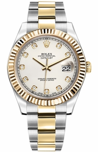 Rolex Datejust II 41 Ivory Diamond Dial Watch 116333-0008