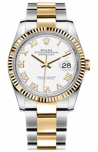 Rolex Datejust 36 White Dial Two Tone Unisex Watch 126233-0030