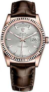 118135-RHOSL Rolex Day-Date 36 Rhodium Dial Watch