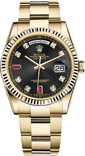 rolex day date gold black face