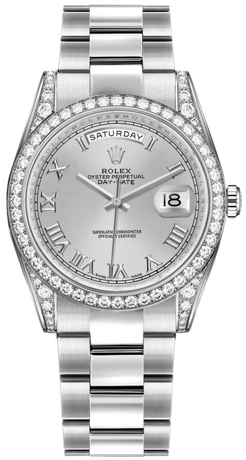 MAO　0308 Rolex Day-Date 36 White Gold White Mother of Pearl Diamond