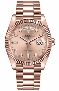 Rolex Day-Date 36 18k Everose Gold Women's Watch 128235-0009