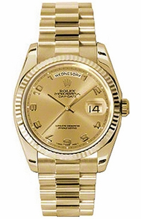 Rolex Day-Date 36 18K Yellow Gold Watch 118238