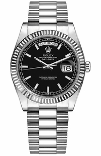 Rolex Day-Date 36 Black Dial Watch 118239-0090