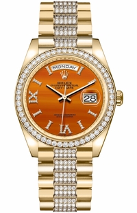 Rolex Day-Date 36 Carnelian Dial Yellow Gold Unisex Watch 128348RBR-0050