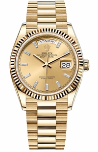 Rolex Day-Date 36 Champagne Diamond Dial Unisex Watch 128238-0132