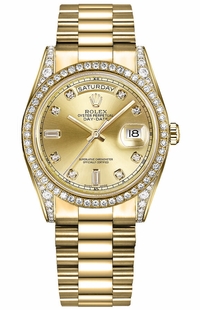 Rolex Day-Date 36 Champagne Diamond Watch 118388-0019