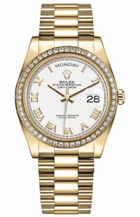 Rolex Day-Date 36 Diamond Bezel Unisex Watch 128348RBR-0042