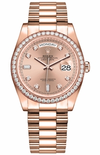 Rolex Day-Date 36 Diamond Bezel Women's Watch 128345RBR-0009