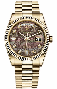 ゴールド ネックレス 118238 | Rolex 36 Midsize Solid 18K Gold Watch