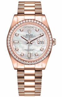 Rolex Day-Date 36 Diamond Everose Gold Watch 128345RBR-0028 