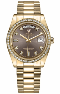 Rolex Day-Date 36 Diamond Hour Markers Women's Watch 128348RBR-0005
