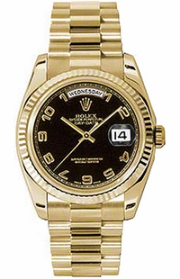 Rolex Day-Date 36 Fluted Bezel Gold Watch 118238