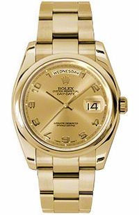 Rolex Day-Date 36 Gold Domed Bezel Watch 118208