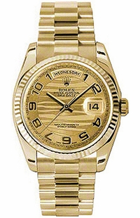 Rolex Day-Date 36 Gold President Bracelet Watch 118238