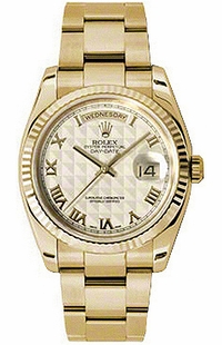 Rolex Day-Date 36 Ivory Dial Gold Watch 118238