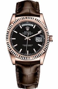 Rolex Day-Date 36 Leather Strap Watch 118135-0078