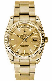 Rolex Day-Date 36 Luxury Yellow Gold Watch 118238-0110