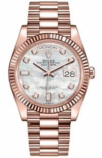 Rolex Day-Date 36 Mother of Pearl Dial Women's Watch 128235-0029