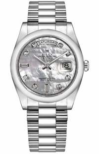 Rolex Day-Date 36 Mother of Pearl Platinum Watch 118206-0045