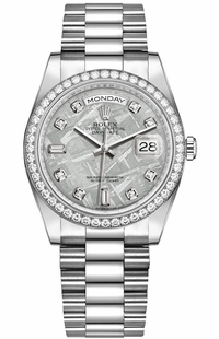 Rolex Day-Date 36 Platinum Diamond President Bracelet Watch 118346-0093 