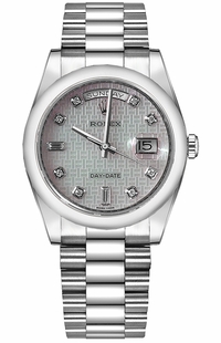 Rolex Day-Date 36 Platinum Mother of Pearl Watch 118206-0119