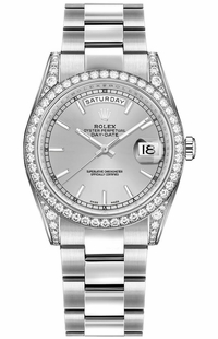 Rolex Day-Date 36 Silver Dial Gold Watch 118389-0076